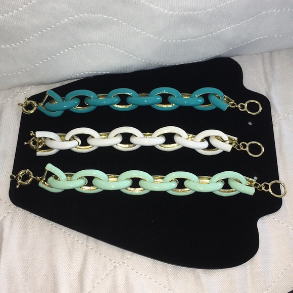 NWOT 3 Enamel Link Bracelets - Picture 8 of 8